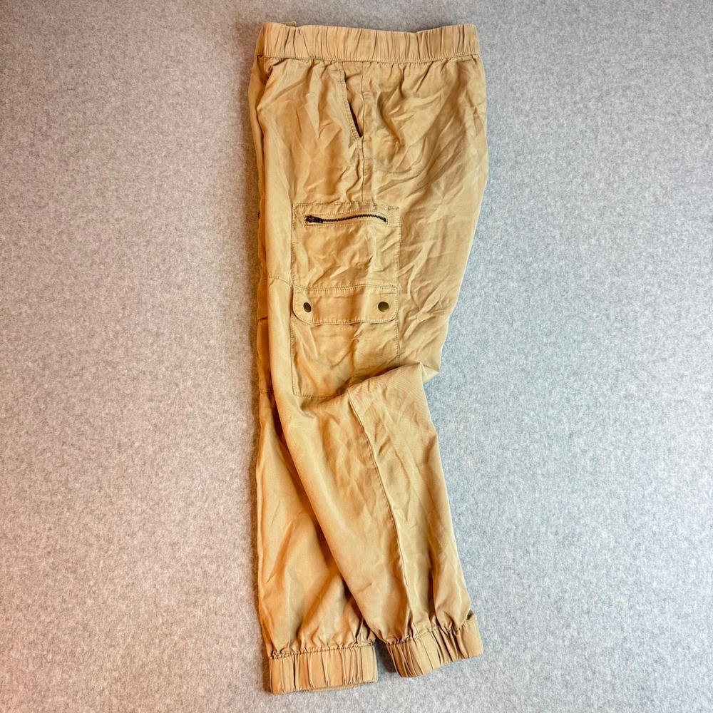 Banana Republic Mens Tan Lyocell Cargo Jogger Pants Elastic Waist Khaki Size M